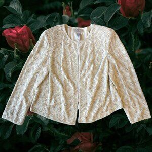 NWT 80’s Oleg Cassini‎ Silk Beaded Blazer